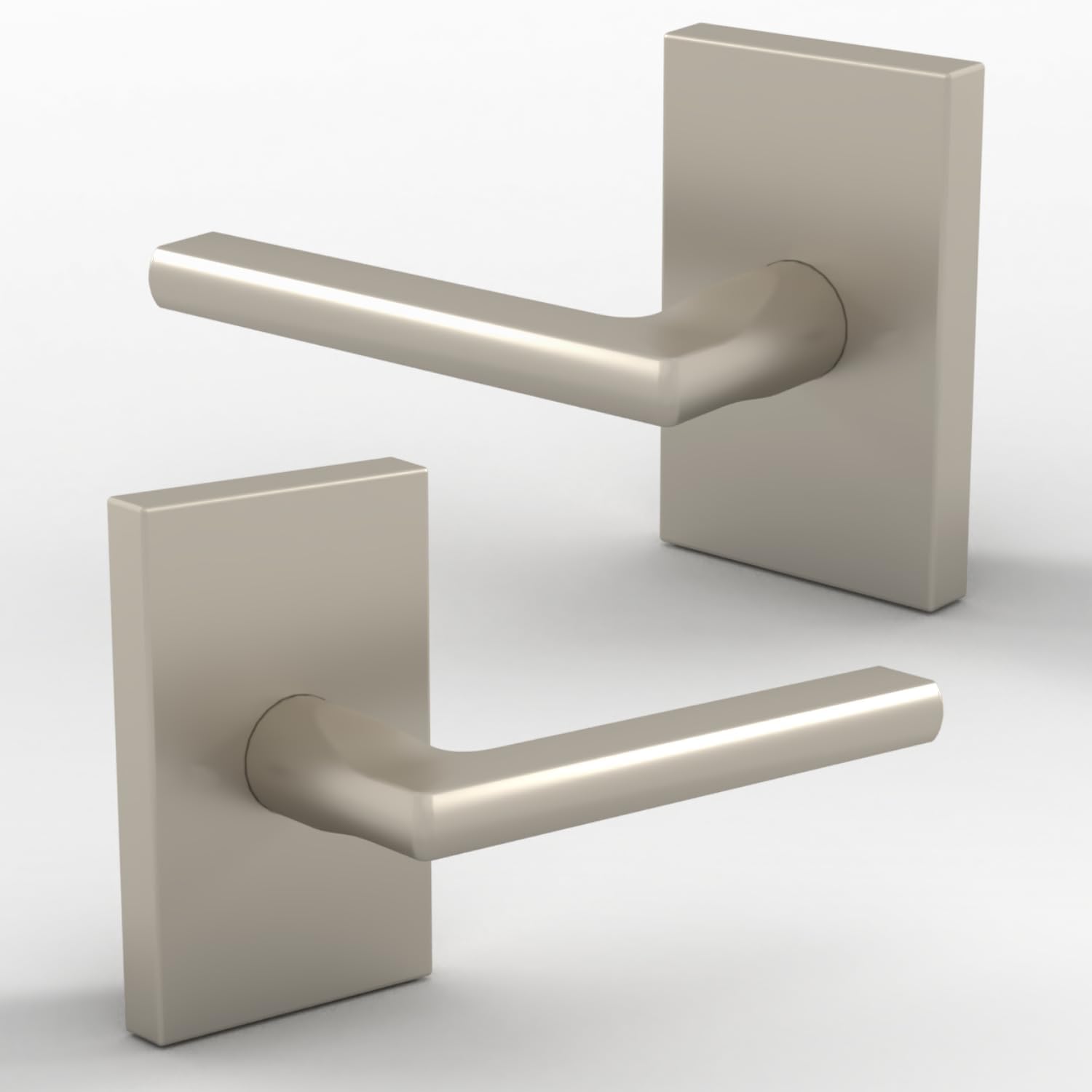 Mega Handles Glamor Dummy Lever Set for French Doors - Satin Nickel