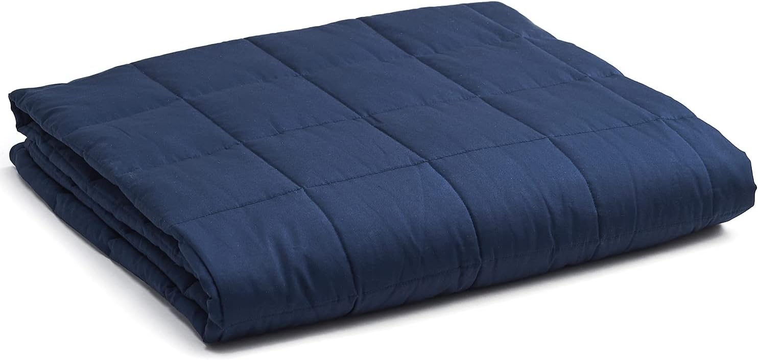 YnM Weighted Blanket for Adults, 20 Pounds, Navy Color
