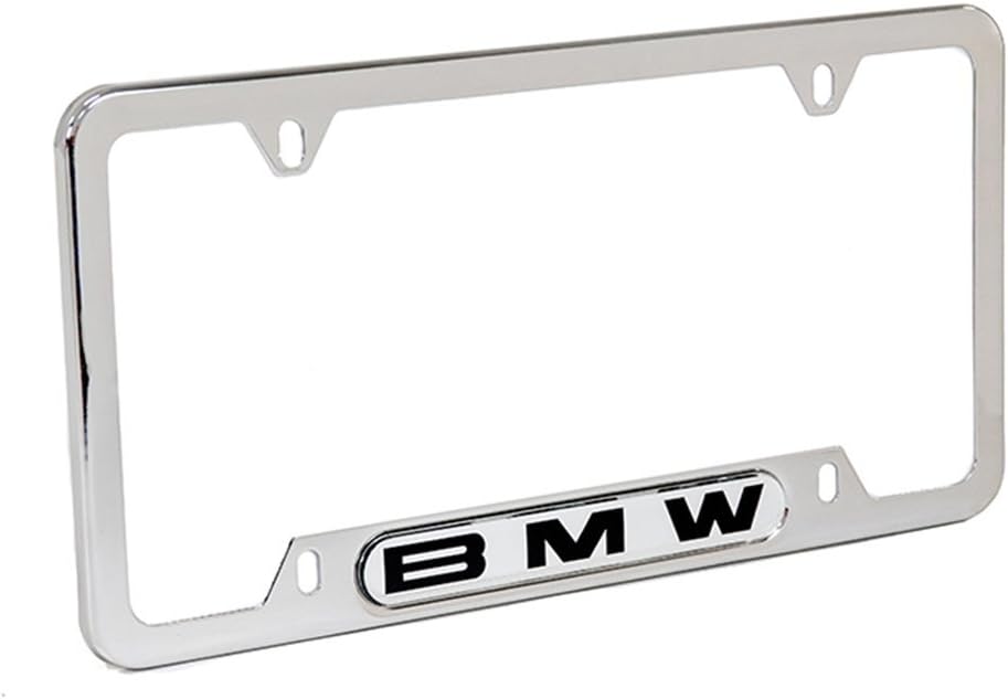 BMW License Plate Frame Wording in Silver - Genuine Quality