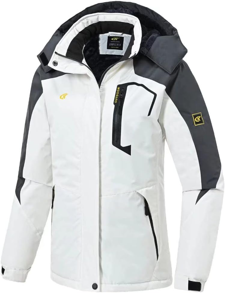 Pdbokew Women's Ski Fleece Hood Snow Coat
