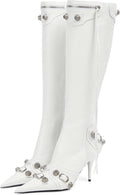 Women's Black Knee High Stiletto Boots - Pointed Toe Fashion Heel