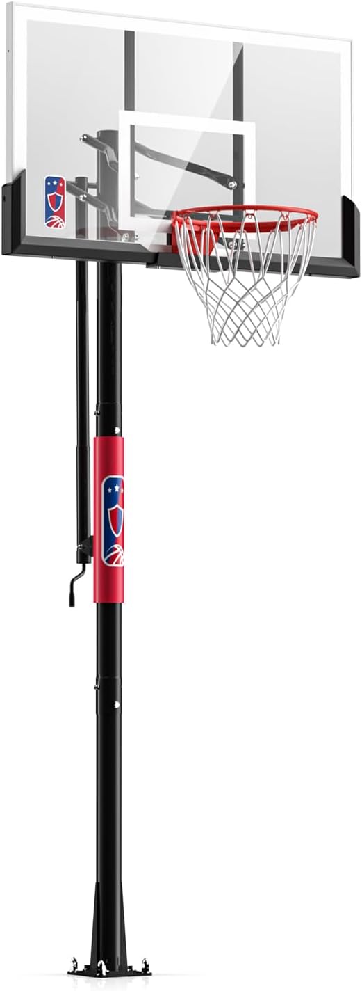 GX9 In-Ground Basketball Hoops with Adjustable Height for All Ages