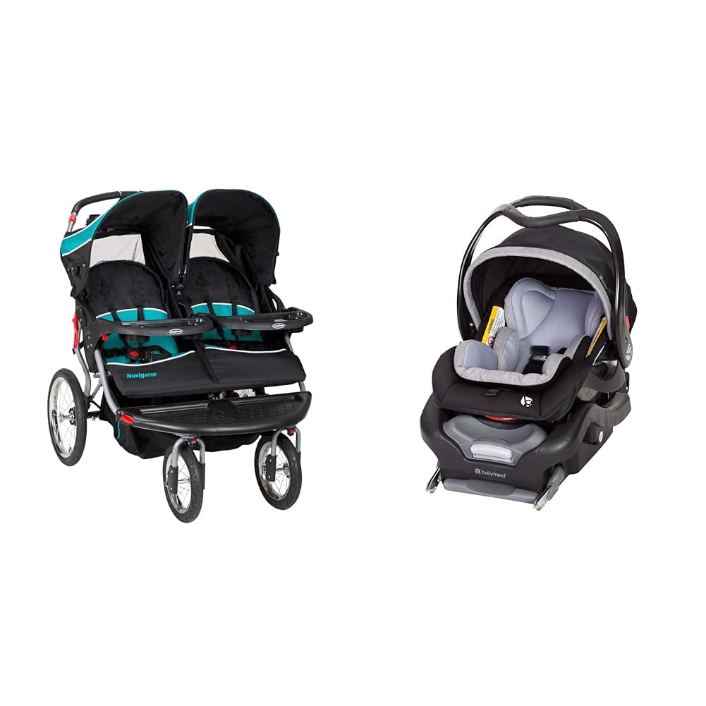 Baby Trend Navigator Double Jogger Stroller and Car Seat Bundle