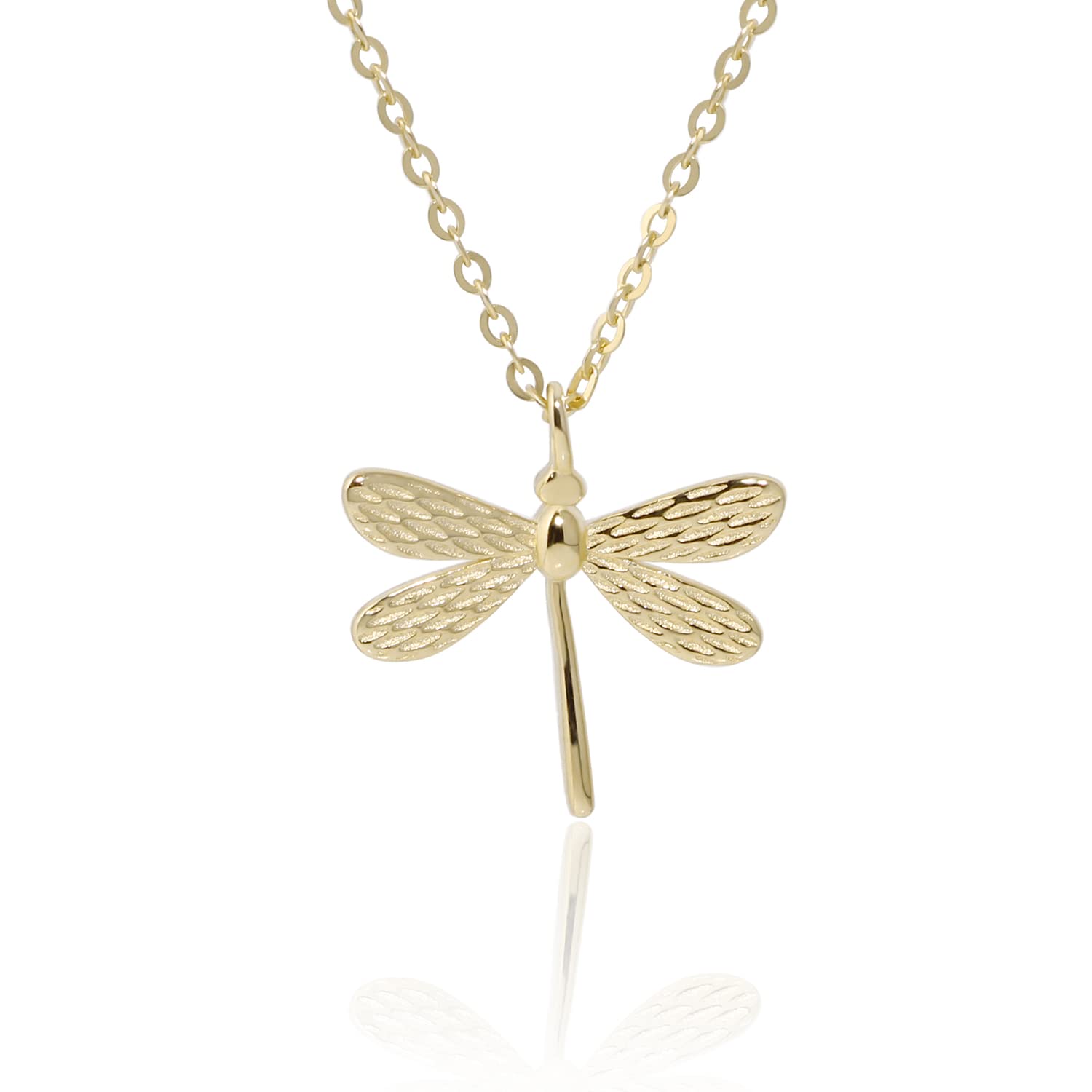 Dragonfly Charm Pendant Necklace in Sterling Silver for Women