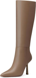 Womens Knee High Boots 3.54 in Stiletto Heel - Wide Calf Tall Boots