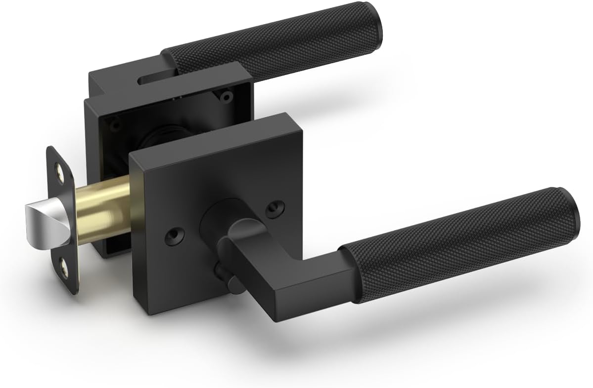 Black Privacy Door Handles for Bedroom or Bathroom Use