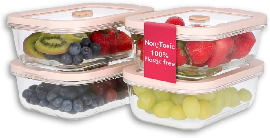 Ziruma Non-Toxic Glass Food Storage Containers for Meal Prep