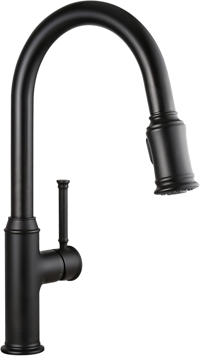 Lava Odoro Curtura Matte Black Kitchen Faucet with Pull-Down Sprayer
