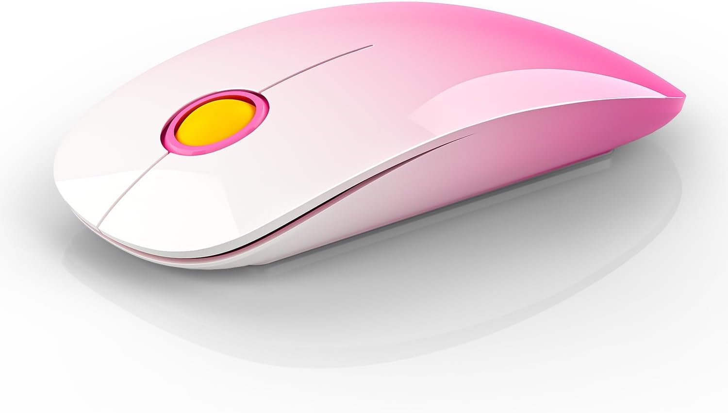 RAPIQUE Dual Mode Bluetooth Mouse - Quiet Click, Low Power, 1600 DPI - Gradient Pink