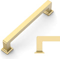 Brushed Gold Cabinet Pulls 10 Pack 5 in Hole Centers - Solid Feel