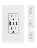 MOES USB Outlet 3-Port USB C+A Wall Receptacle - Fast Family Charging