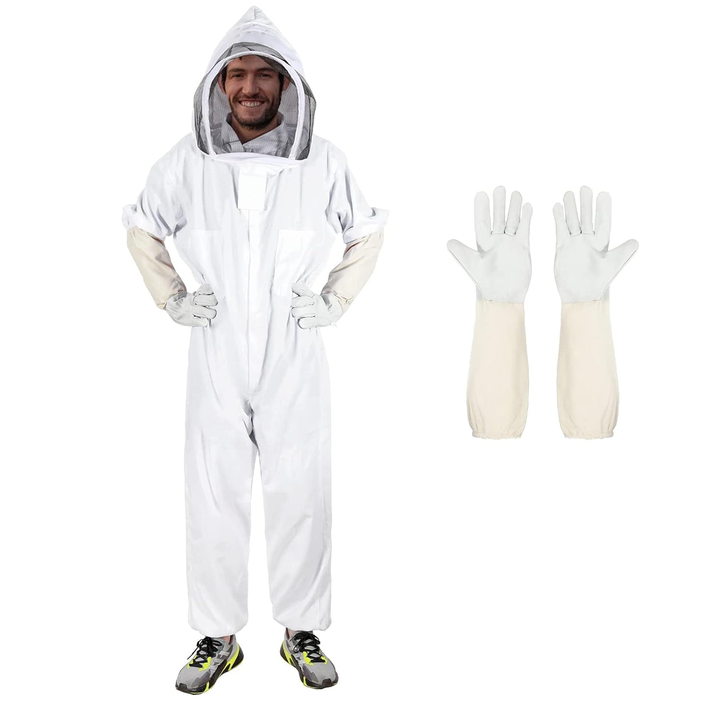 Professional Beekeeping Suit with Gloves and Veil for Safety