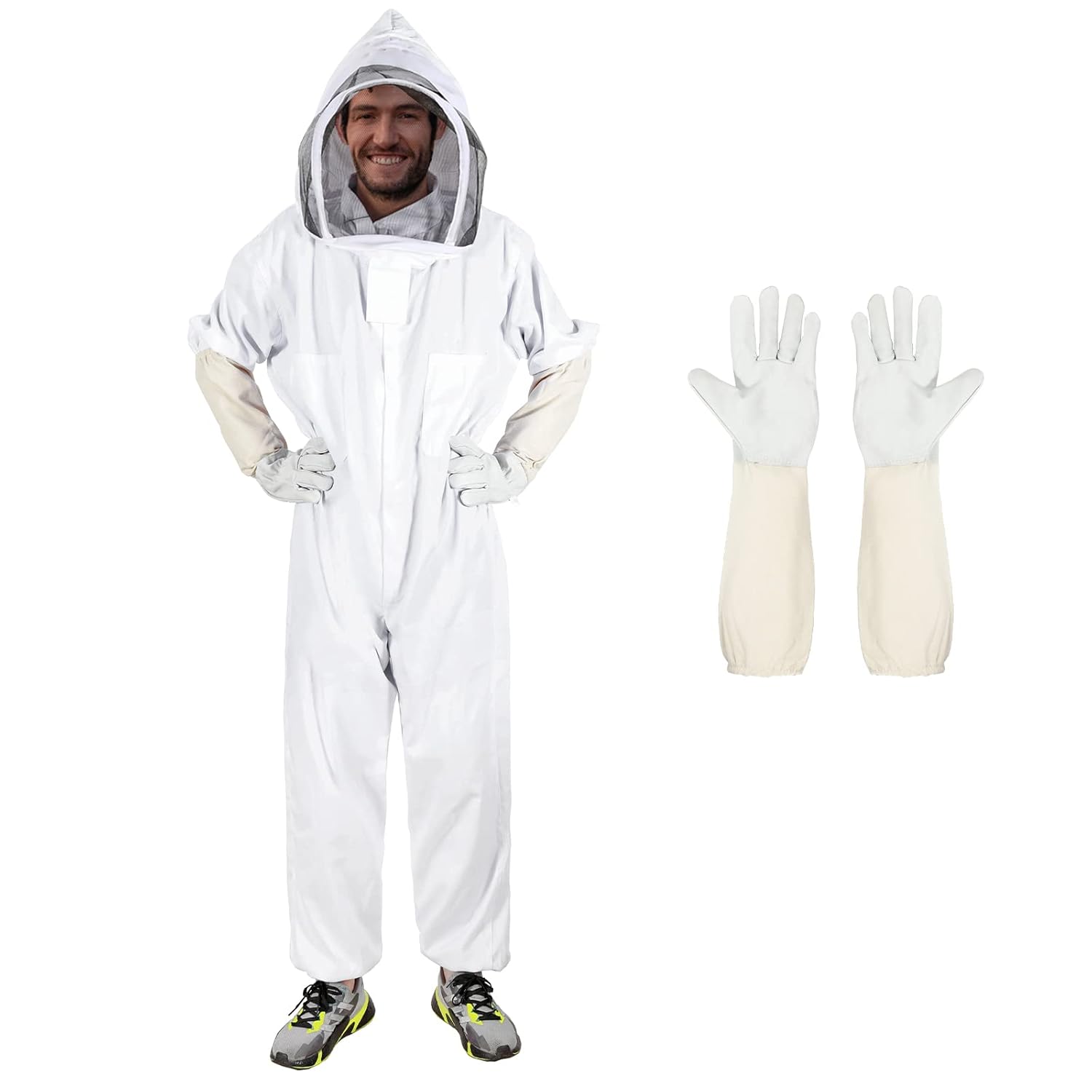 Professional Beekeeping Suit with Gloves and Veil for Safety