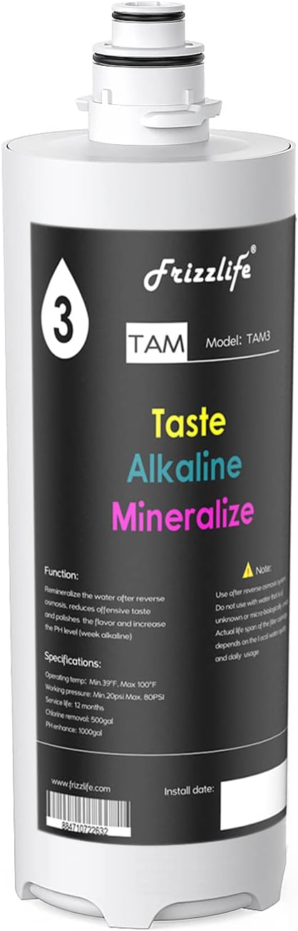 Frizzlife Replacement Filter Cartridge for TAM3 Alkaline System