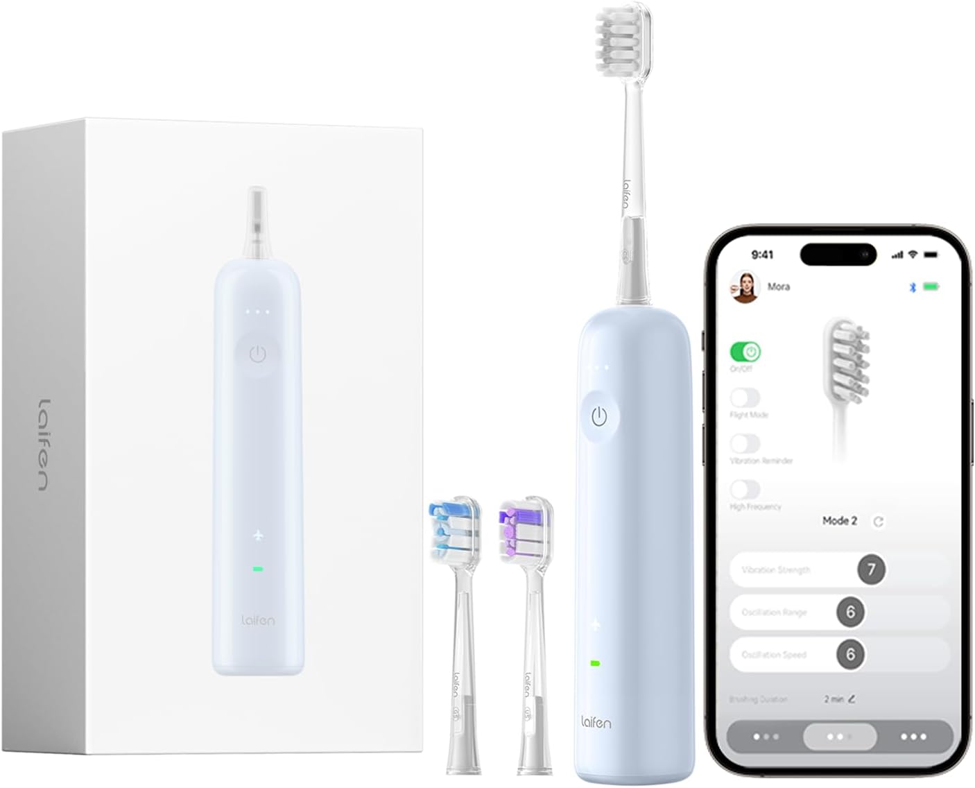 Laifen Wave Electric Toothbrush with App and 3 Brush Heads