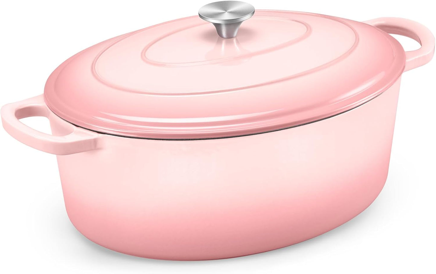 TeamFar 7QT Oval Dutch Oven for Baking, Stewing, and Frying