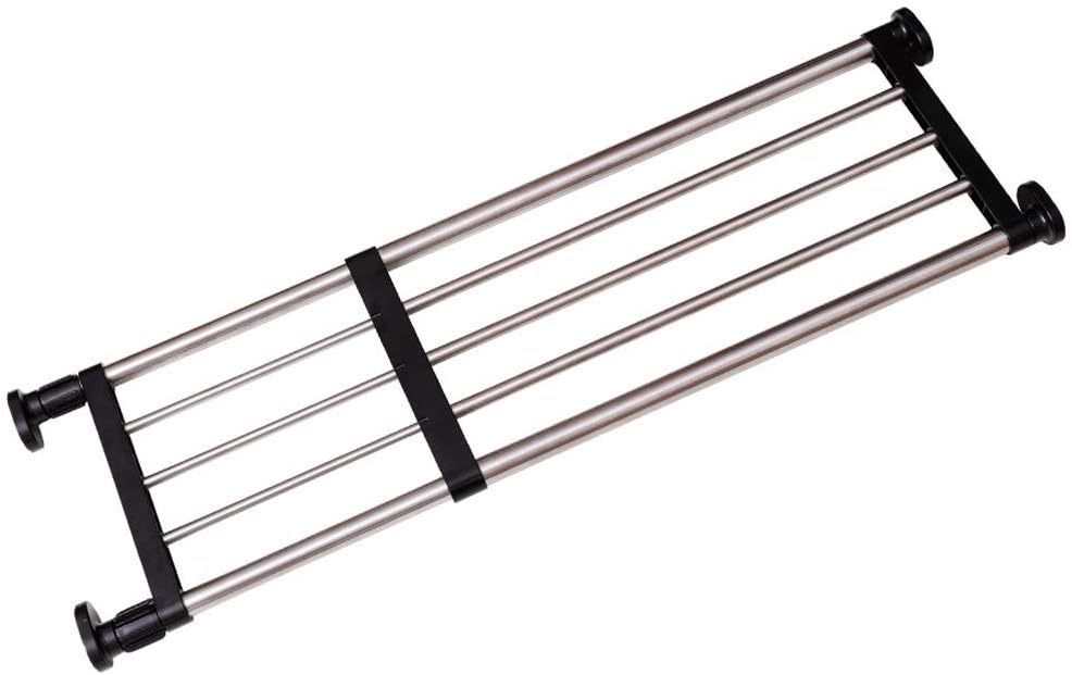 Hershii Closet Tension Shelf & Rod Expandable Storage Rack