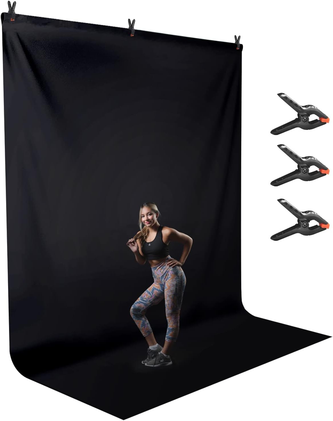 LimoStudio 9 x 13 Feet Black Backdrop Screen for Events