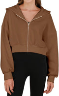 Amazhiyu Women's Cropped Zip-up Hoodies - Warm Fleece Crop