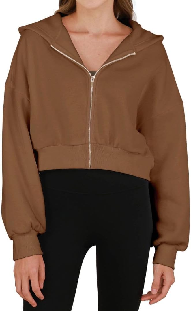 Amazhiyu Cozy Cropped Hoodie for Chic Comfort