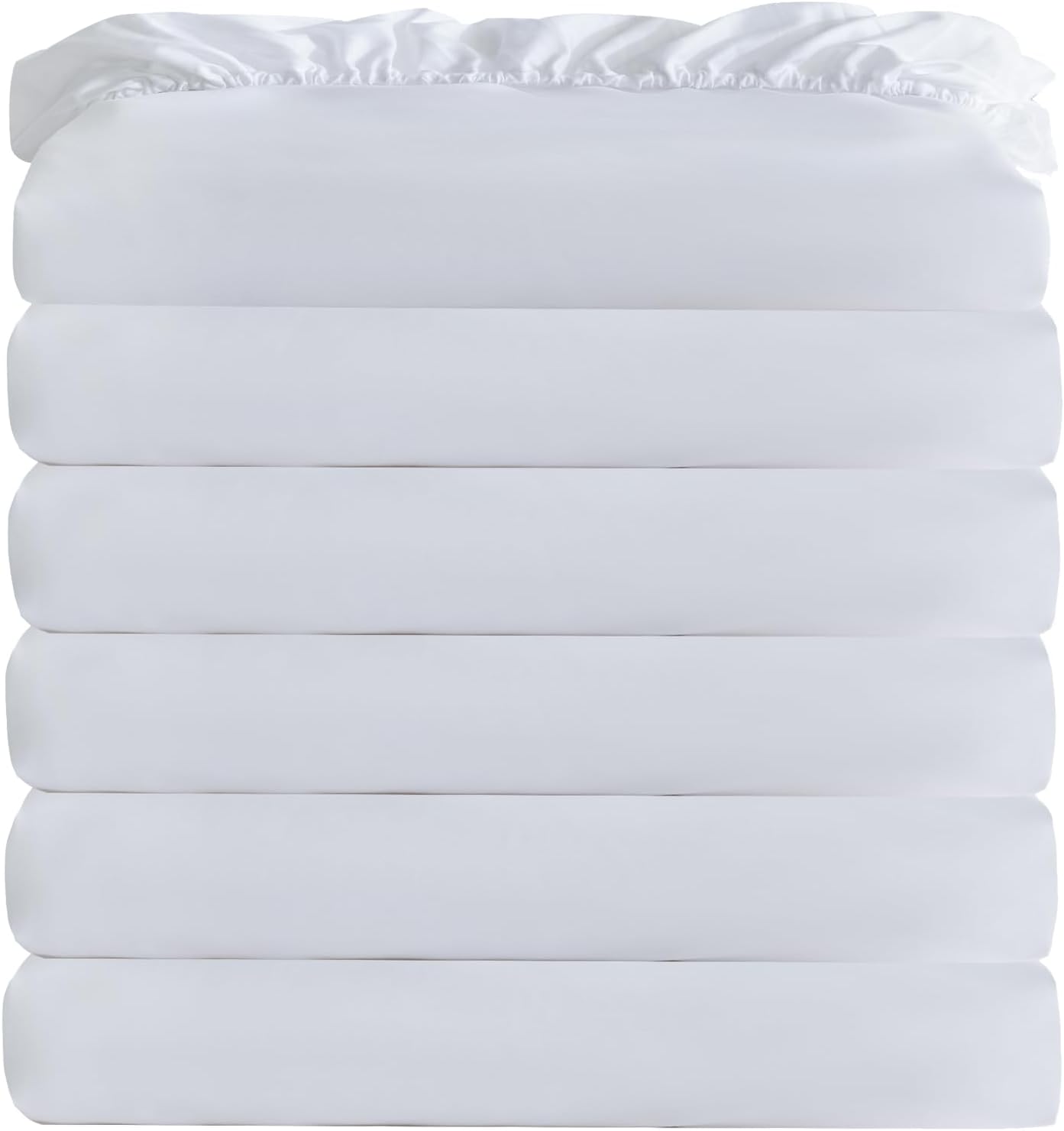 White Bulk Full Fitted Sheet Deep Pocket 6 Pack for Hosts