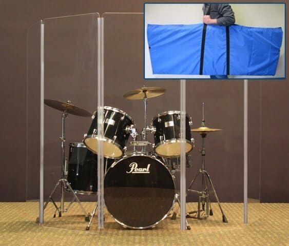 Acrylic Drum Shield 5 Panels for Sound Isolation and Clarity