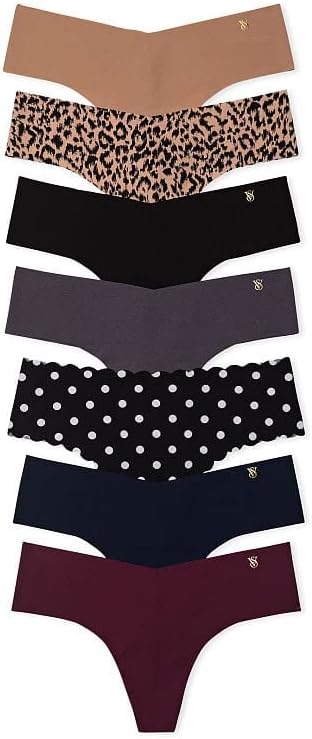 Victoria's Secret Women's No Show Thong Underwear Multi Pack