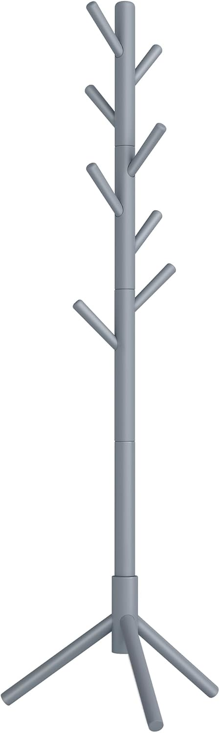 VASAGLE Solid Wood Coat Rack with 8 Hooks for Home Use