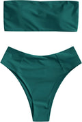 ZAFUL Women's High Cut Bandeau Bikini Set Strapless - Comfortable Fit