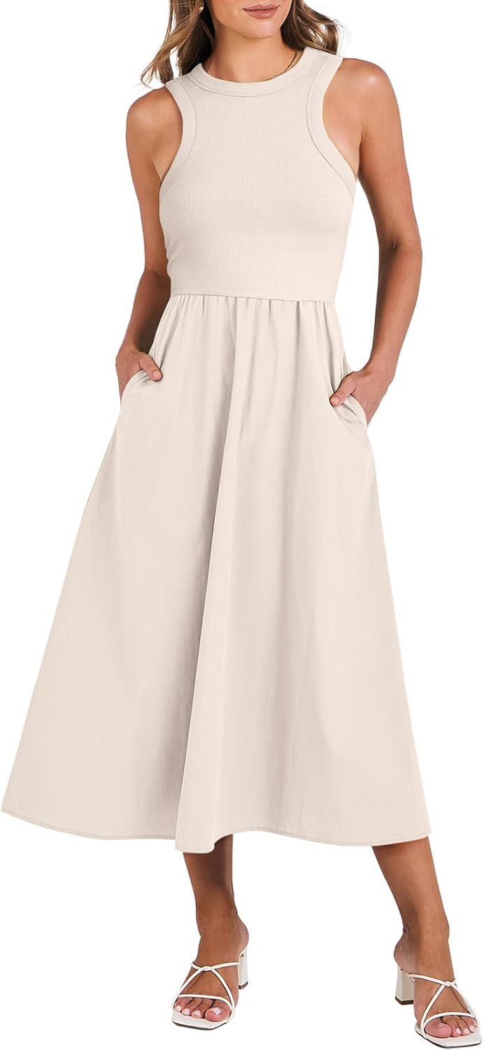 ANRABESS Womens Casual Maxi Dress for Summer Beach Travel
