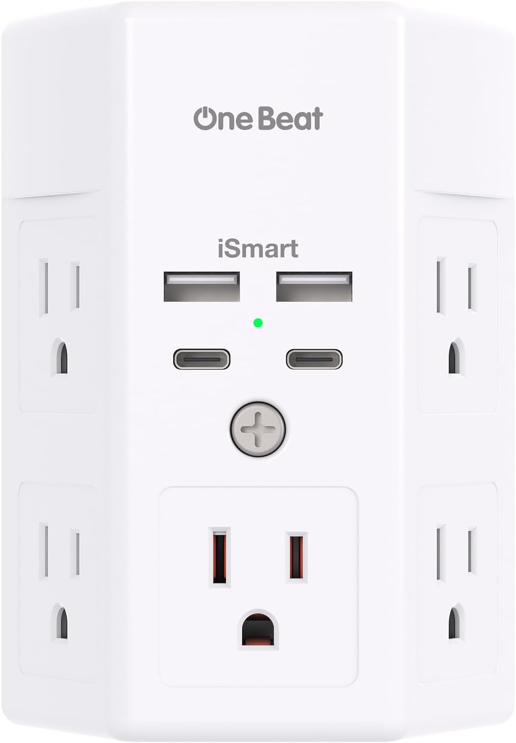 5 Outlet Extender with USB C Charging - One Beat Power Strip