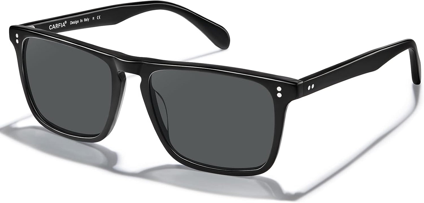 CARFIA Retro Polarized Sunglasses for Men with UV Protection
