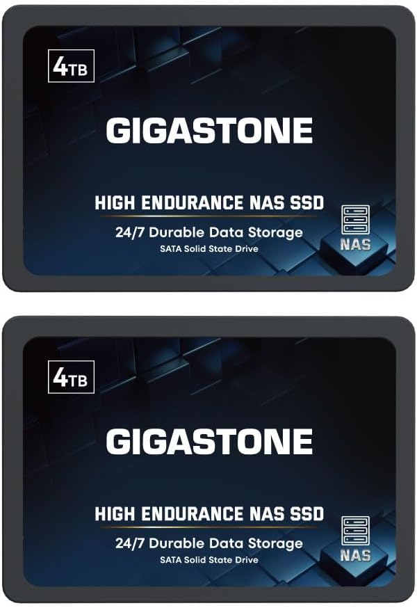 Gigastone 4TB NAS SSD Drive 2-Pack for High Endurance Storage