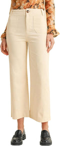 Womens High Waisted Cropped Wide Leg Pants - Flattering Comfort