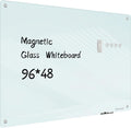 Magnetic Glass Whiteboard 48x96 - Large Frameless Dry Erase Board