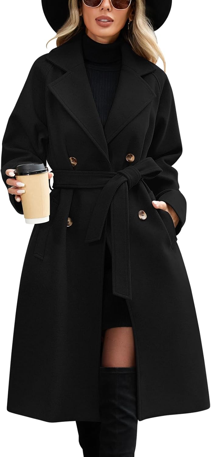 Women's Mid-length Autumn Winter Long Trench Coat With Belt