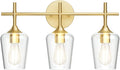 Ralbay Gold Bathroom Vanity Light 3-Lights Vintage Gold Vanity Lights