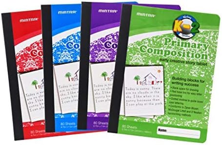 Mintra Office Primary Composition Books - 4 Pack, Assorted Colors