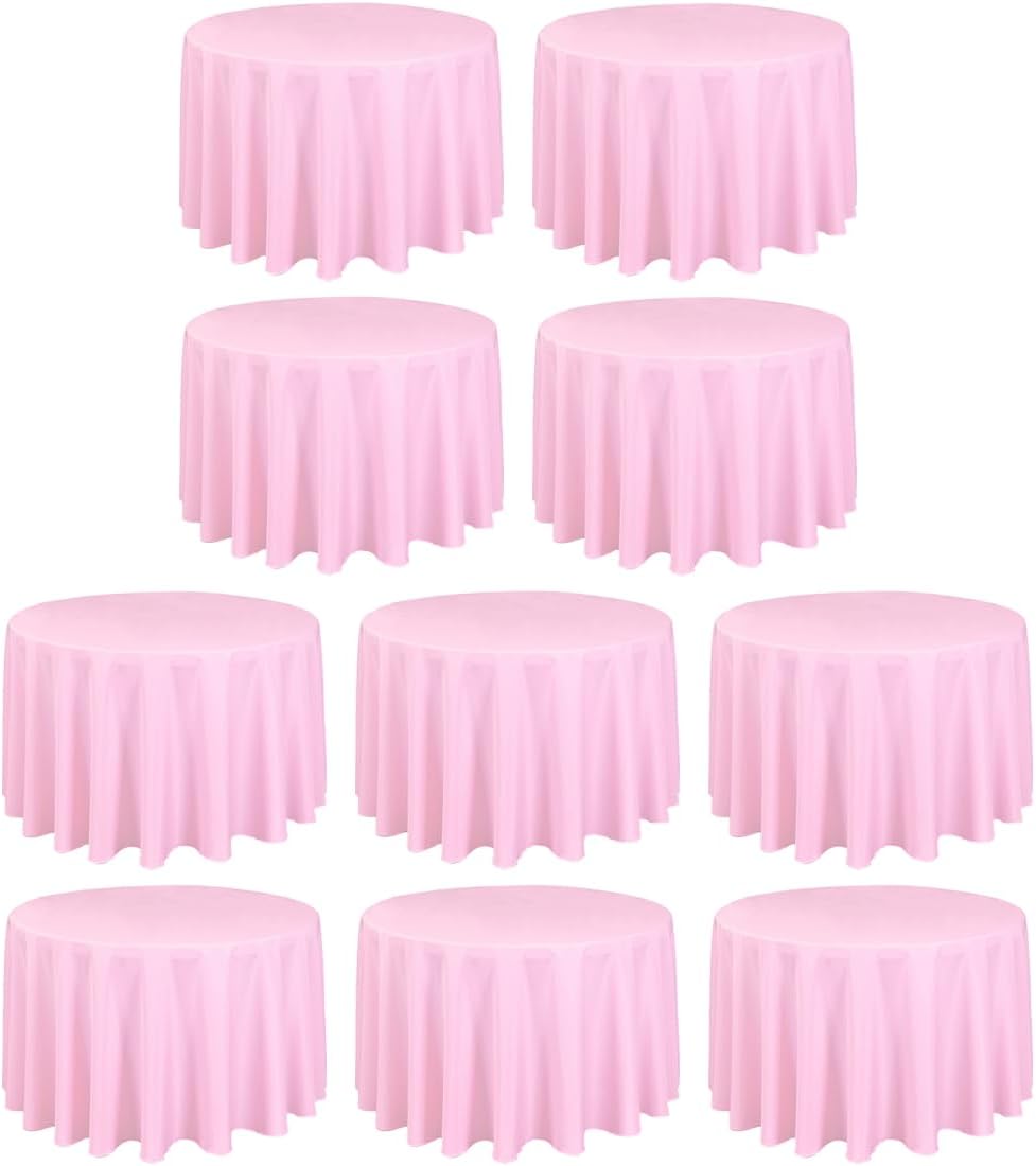 108 Inch Round Tablecloths for Weddings and Events - Pink Linens