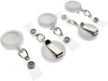 Bulk 100 Pack Premium Retractable ID & Key-Card Badge Reels - Secure