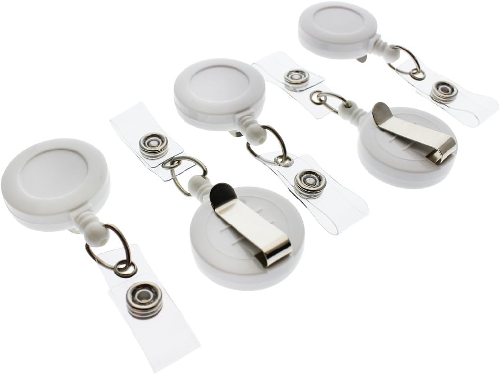 Premium Retractable ID & Key-Card Badge Reels - 100 Pack