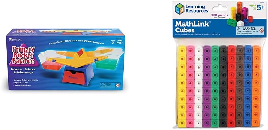 Learning Resources Primary Bucket Balance Scale with MathLink Cubes