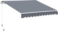 Outsunny 10 ft x 8 ft Retractable Awning - Manual Sunshade for Deck