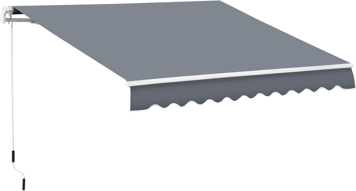 Retractable Awning 10ft x 8ft for Deck, Balcony, and Yard