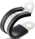 100PCS Cable Clamps 3/4 in P-Clamps Rubber Coated Stainless Steel