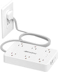 2 Prong Power Strip 10-in-1 Surge Protector - Converts 2-Prong