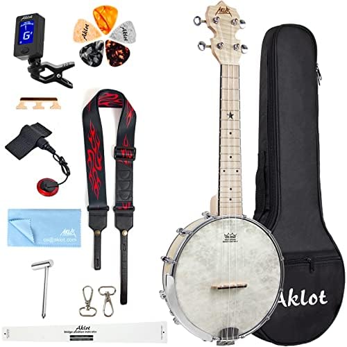 Banjo Ukulele with Open Back Design and Remo Drumhead Sound