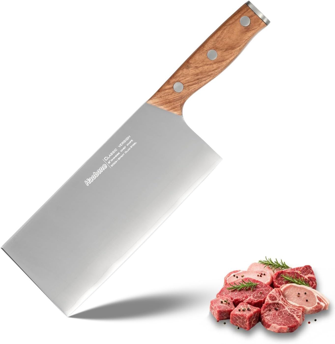 8-inch Meat Cleaver Knife with Ultra Sharp Edge for Chefs