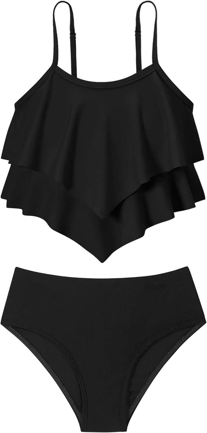 Oklady Girls Swimsuit 2 Piece Bikini Set with Ruffled Design