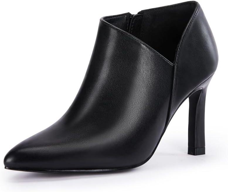 Coutgo Womens Pointed Toe V Cut Ankle Boots for Every Occasion